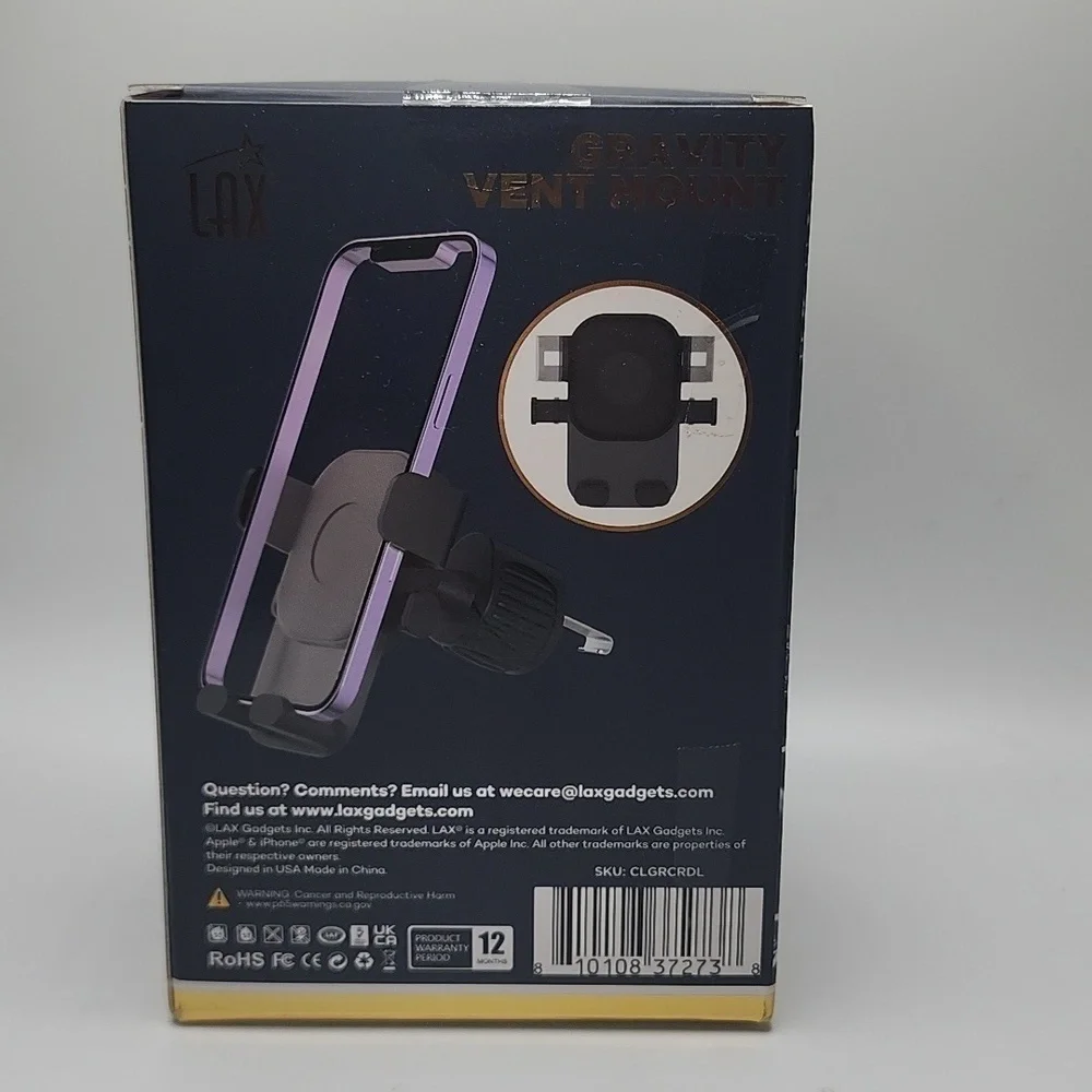 Smartphone Gravity Vent Mount for Vehicle Black